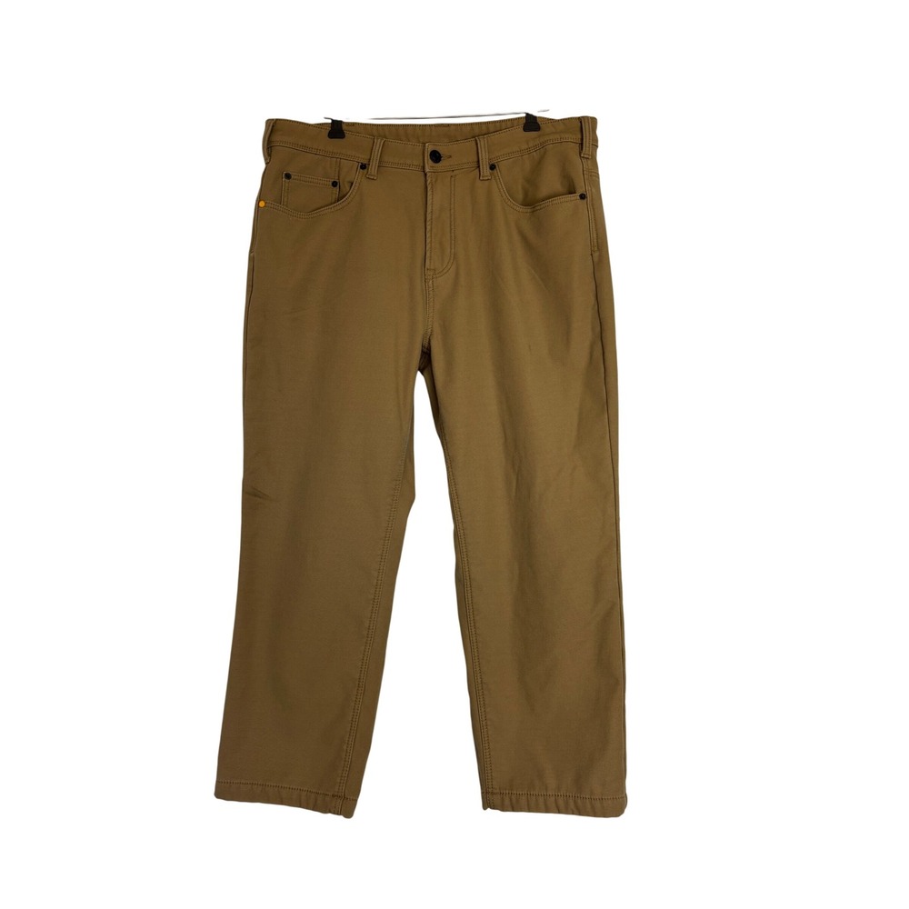 Caterpillar CAT Mens Fleece‎ Lined Canvas Work Pants Brown 38x29 1733652